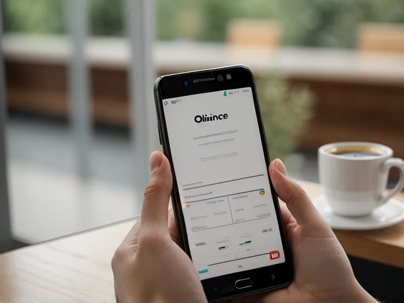Smartphone mit der Anmeldeseite eines Online-Kongresses in einer Hand.