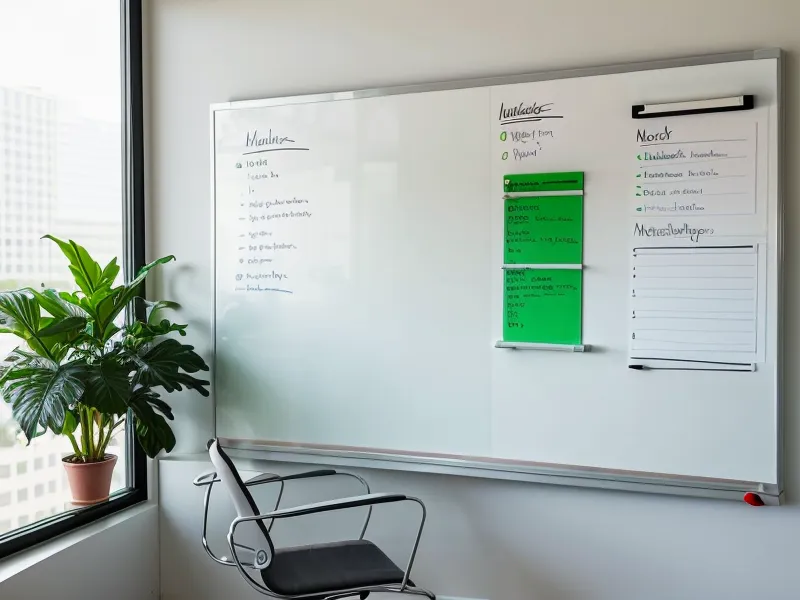 Nahaufnahme eines Whiteboards mit Strategien zur Nischenfindung für einen Online-Kongress.